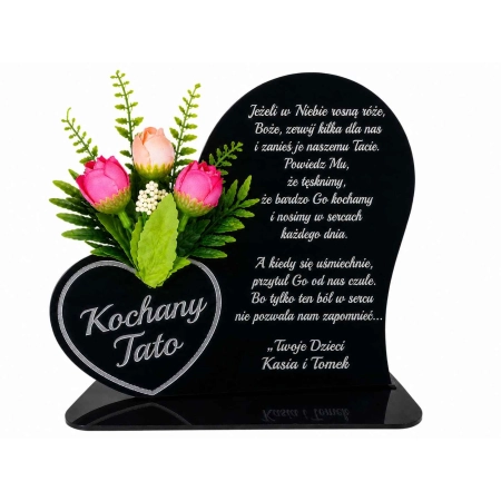 Podstawka-pod-znicz-Kochany-Tato-statuetka-serce-XXL-30cm-plus-lampion-solarny-na-Dzien- Ojca-kwiaty-rozowo-lososiowe-4